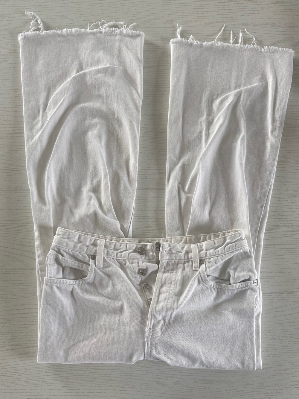 Free People White Wide-Leg Jeans